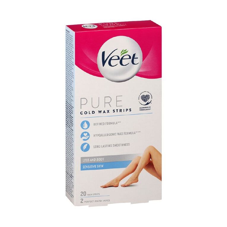 Veet Pure Leg Cold Wax Strips 20 Pack, , hi-res