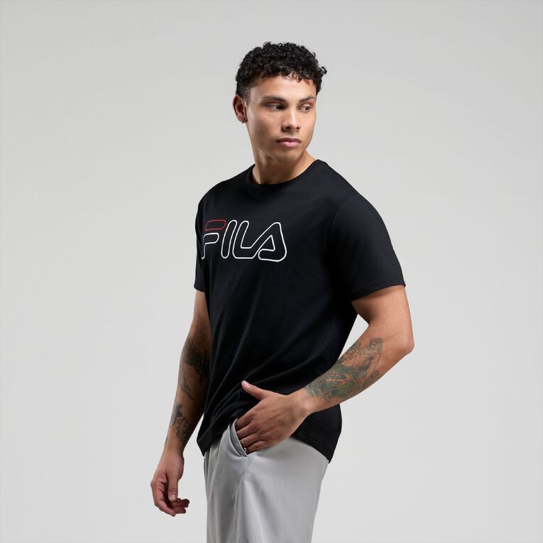 Fila Men's Outline Tee, Black, hi-res