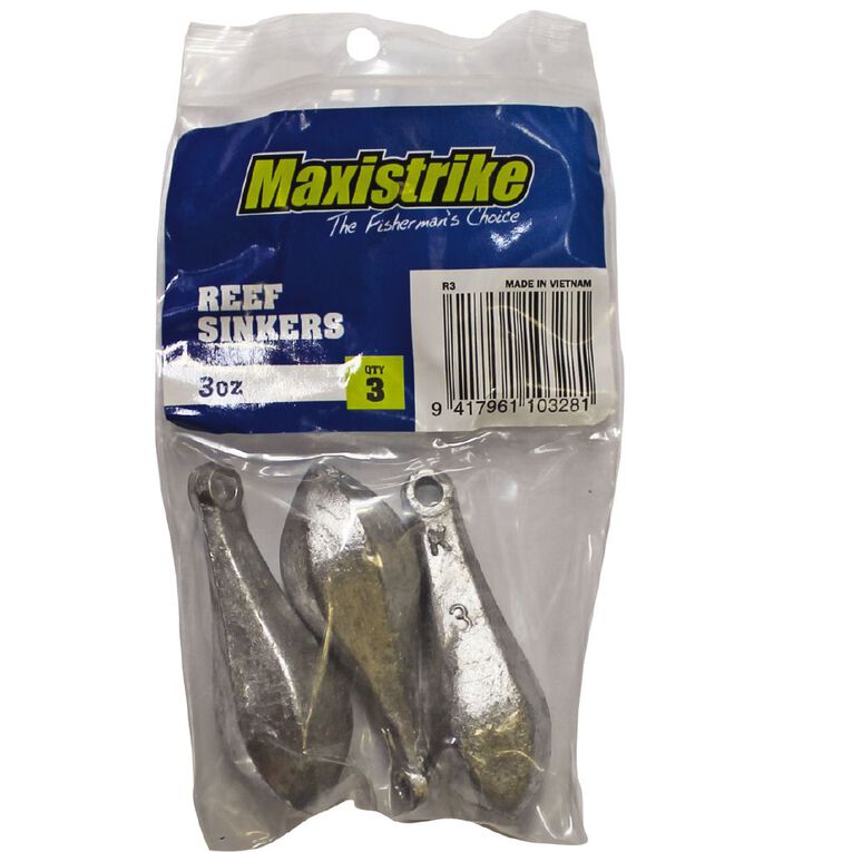 Maxistrike Fishing Sinkers Reef 3 oz 3 Pack, , hi-res