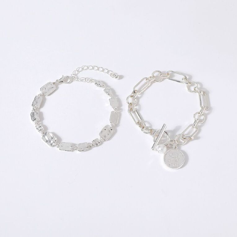 H&H Tbar Silver Bracelet, , hi-res