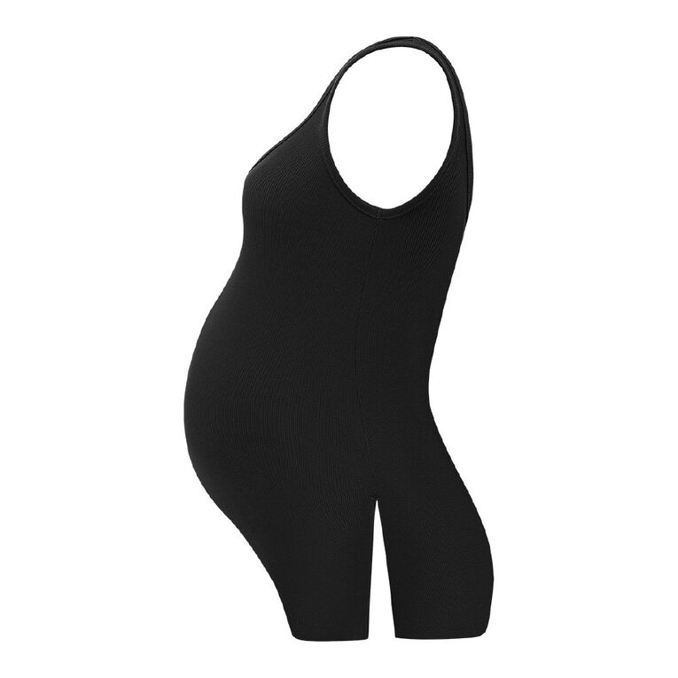 H&H Maternity Henley Tank, Black, hi-res