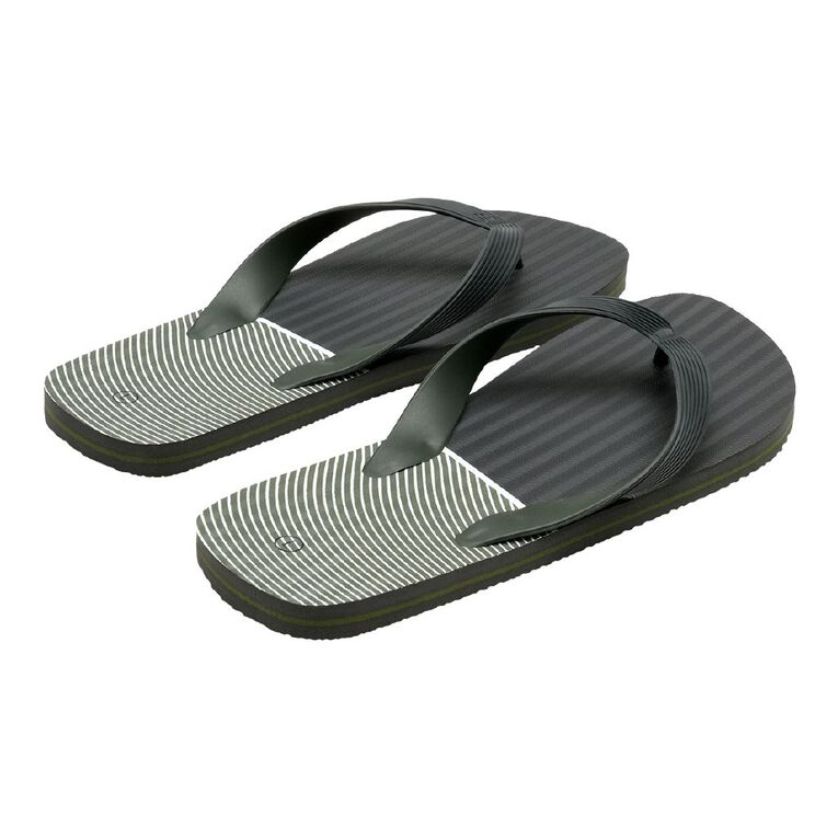 H&H Men's Double Plug Jandals, Khaki, hi-res
