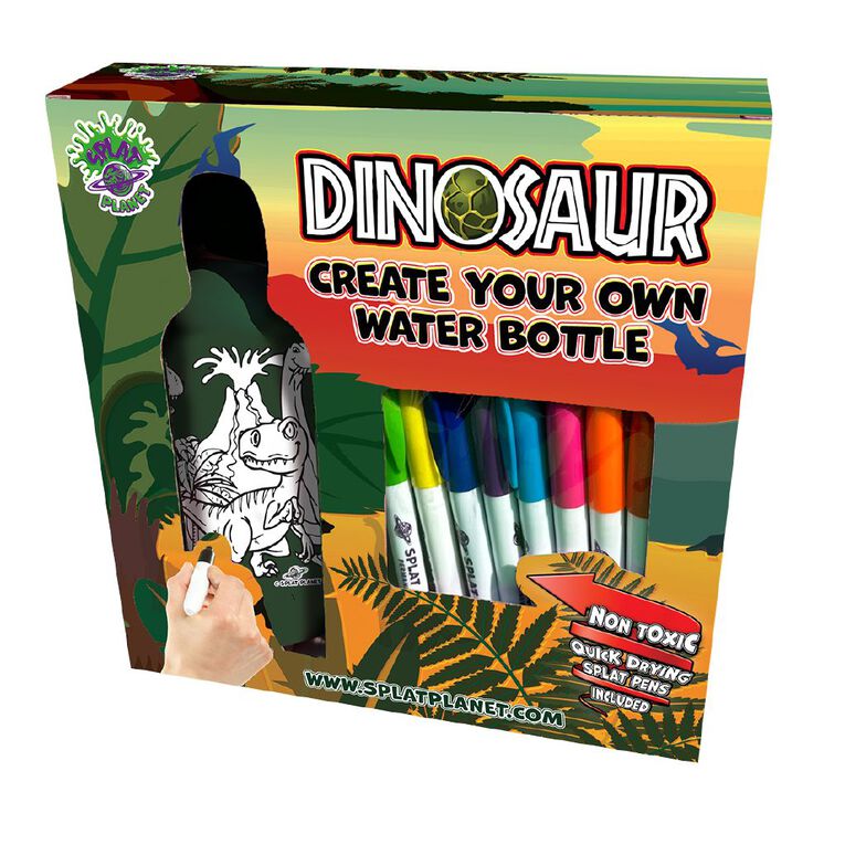 Splat Planet Create Your Own Water Bottle Dinosaurs, , hi-res