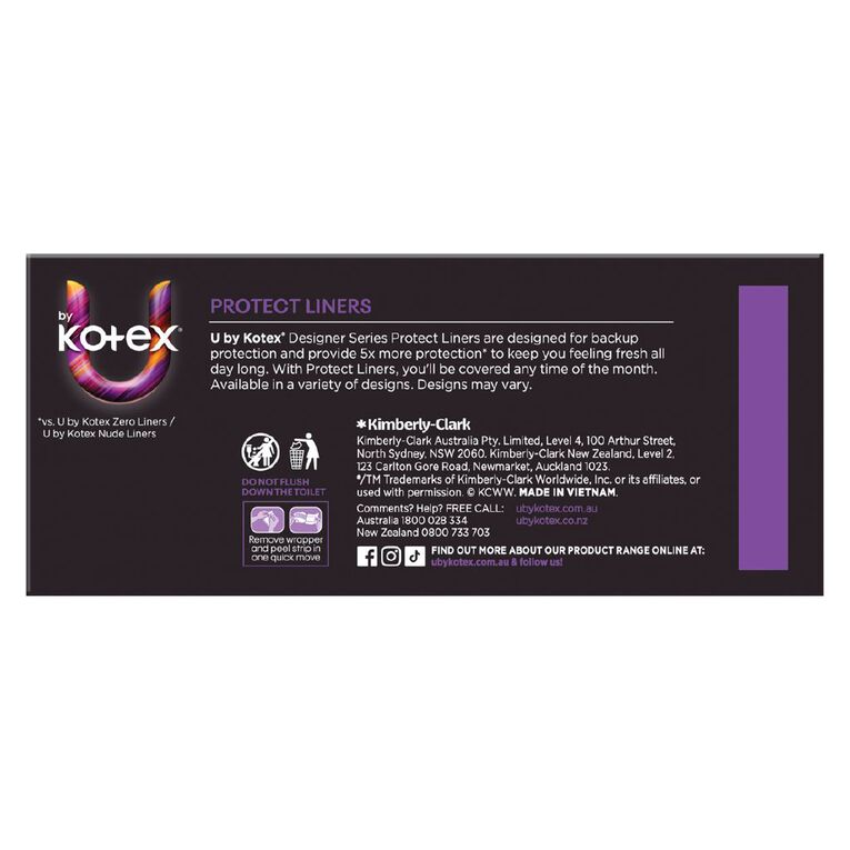 U By Kotex Printed Design Protect Liners 30 Pack, , hi-res