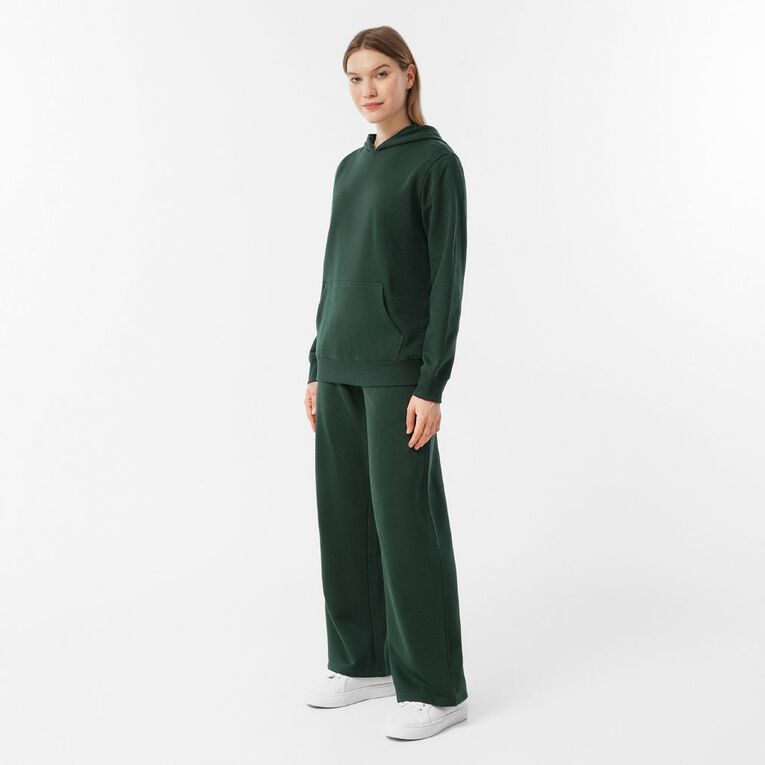 H&H Women's Wide Leg Track Pants, Green Dark, hi-res