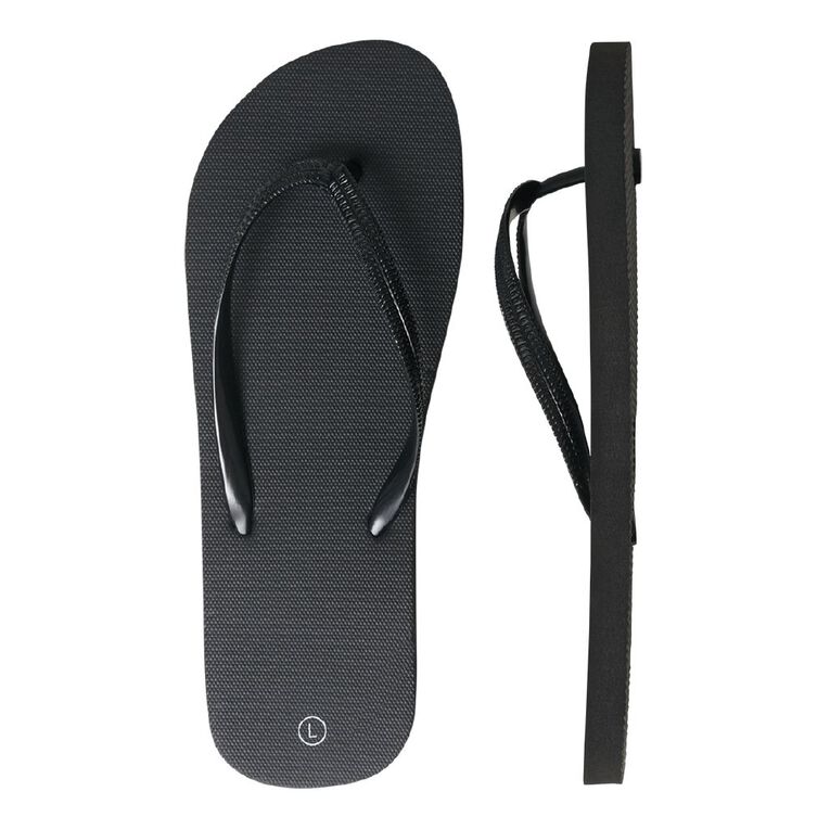 H&H H&H Women's Recycled Plain Jandals, Black, hi-res