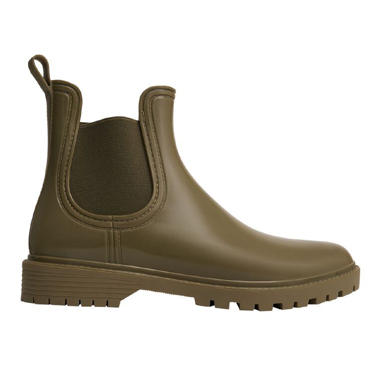 H&H Women's Ellie Gumboots, Khaki Patent, hi-res