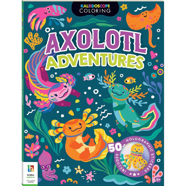 Kaleidoscope: Sticker Colouring Axolotl Adventures, , hi-res