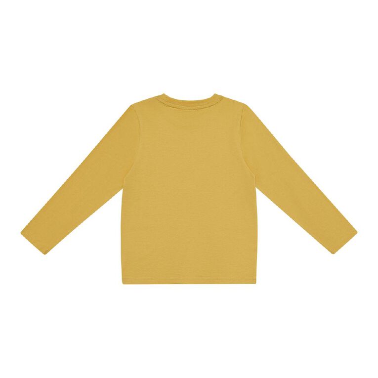 Young Original Print Long Sleeve Tee, Yellow Mid FOOTBALL, hi-res