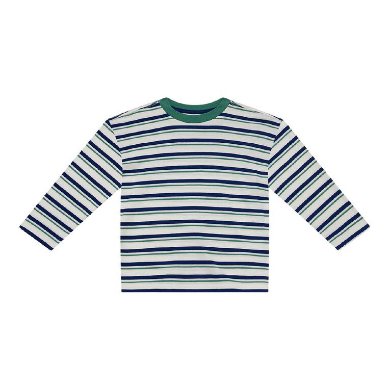 Young Original Long Sleeve Stripe Tee, Cream, hi-res
