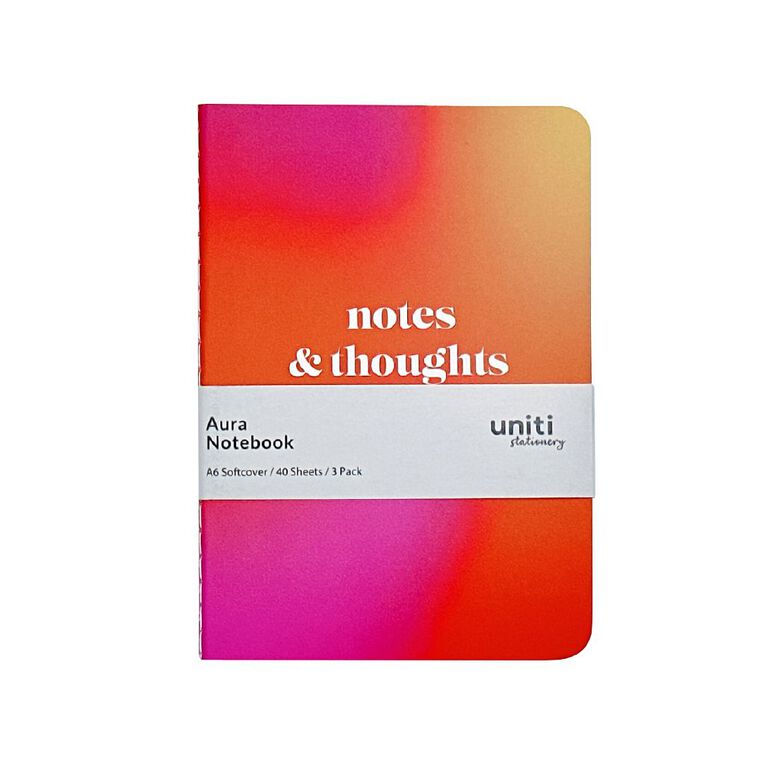Uniti Adults Aura A6 3 Pack Notebook, , hi-res