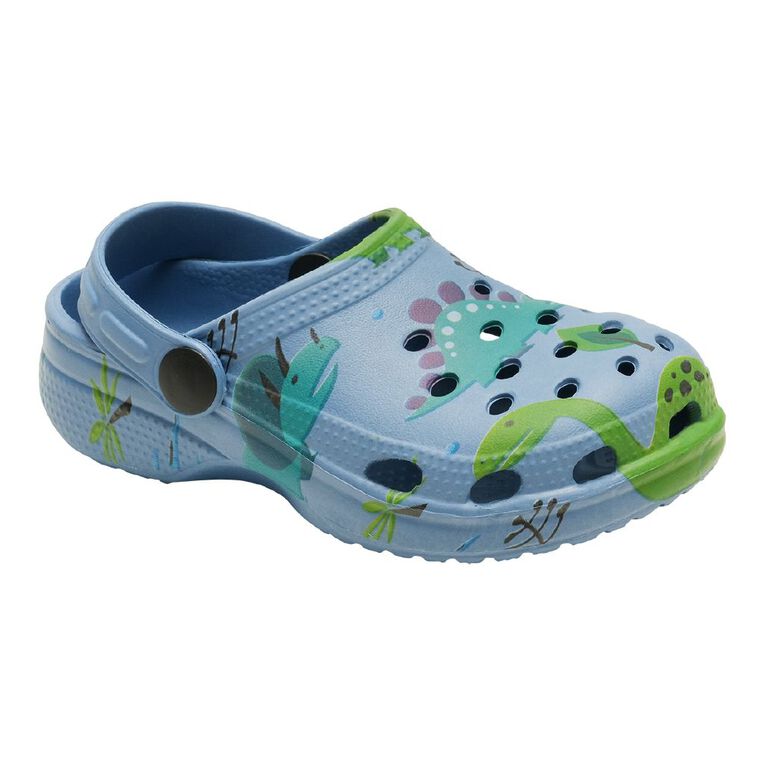 Young Original Junior Kids' Printed Frog Clog Shoes, Blue, hi-res