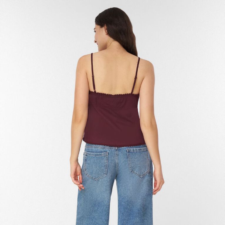 H&H Women's Cotton Babydoll Cami, Purple Dark, hi-res