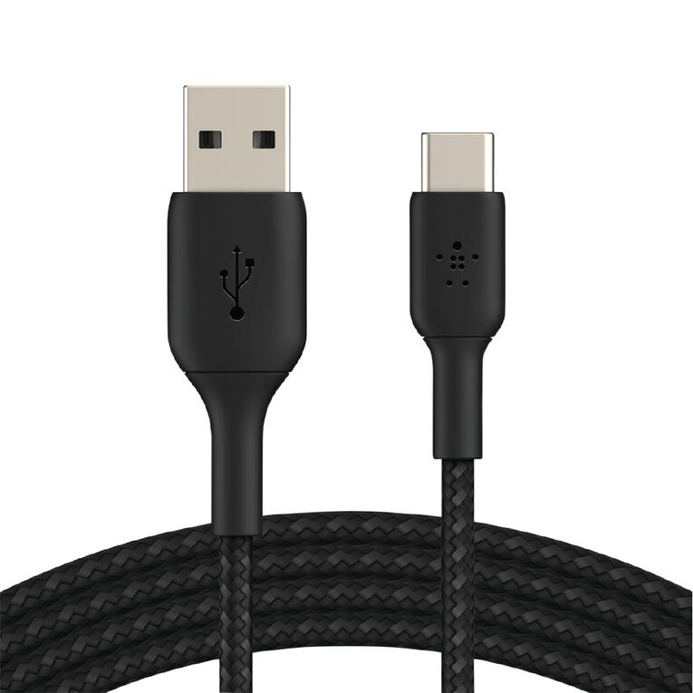 Belkin BoostCharge USB-A to USB-C Braided Cable 1M Black, , hi-res