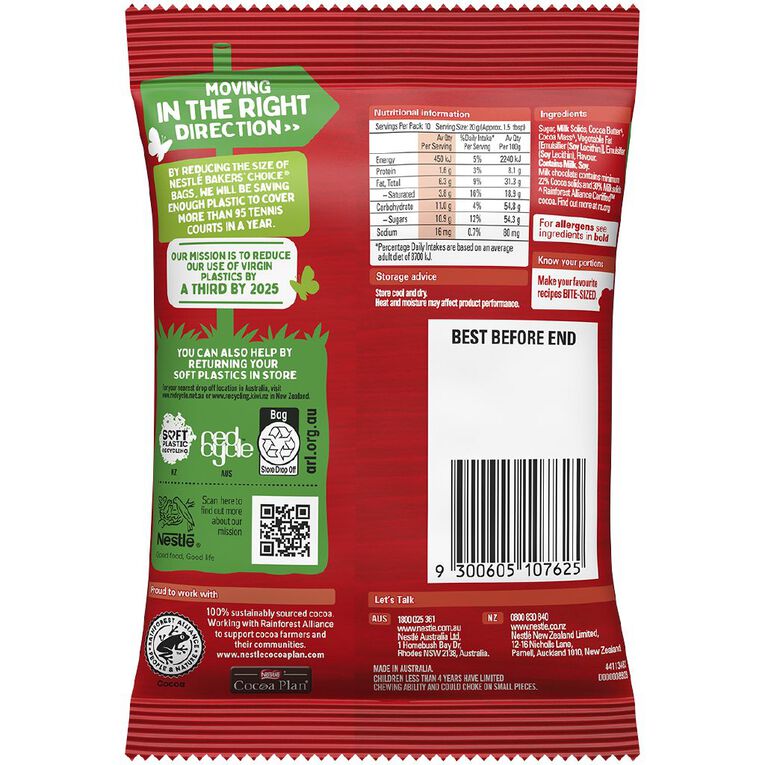 Nestle Bakers Choice Chocolate Bits Milk 200g, , hi-res
