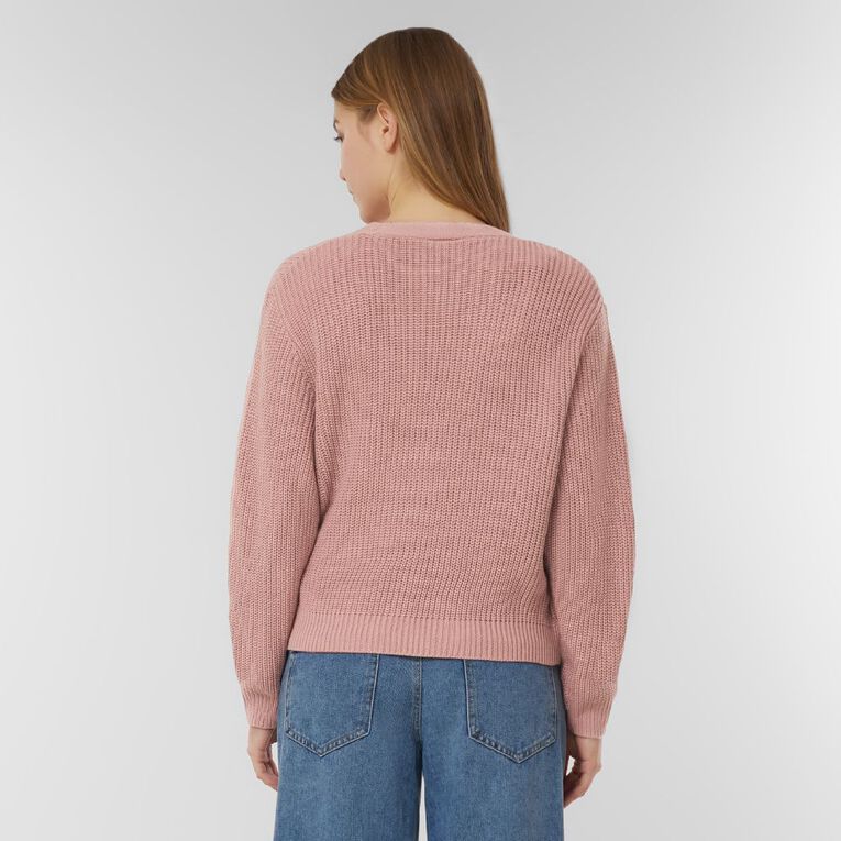 H&H Women's Wrap Cardigan, Pink Mid, hi-res