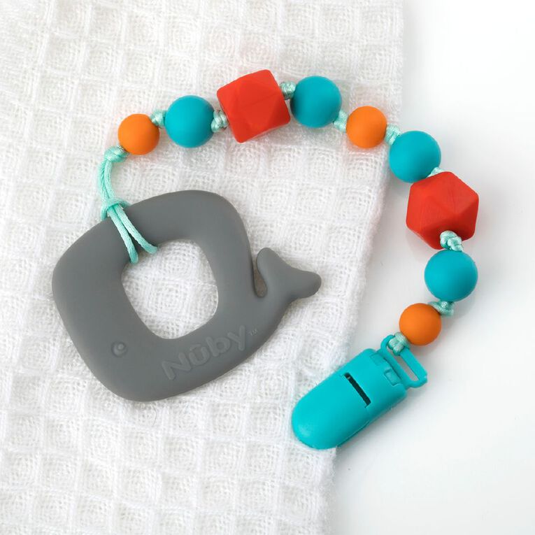 Nuby Beaded Silicone Pacifinder with Teether MultiColoured Multi