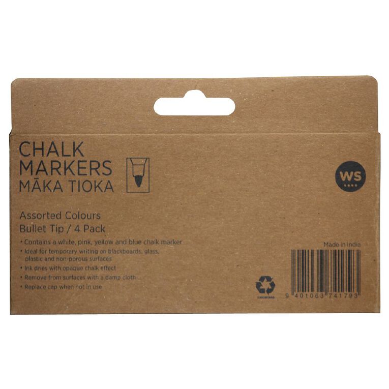 WS Chalk Marker 4 Pack, , hi-res