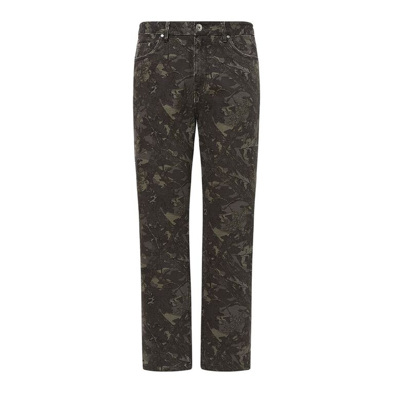 Garage Men's Relaxed Printed Pants, Khaki, hi-res
