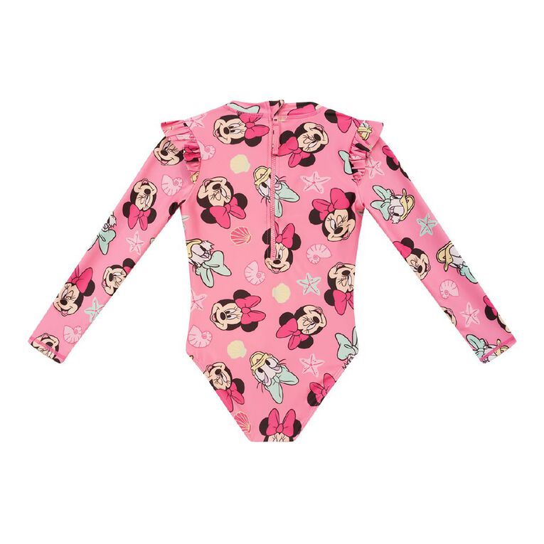 Minnie Mouse Long Sleeve Frill Swimsuit, Pink Mid, hi-res