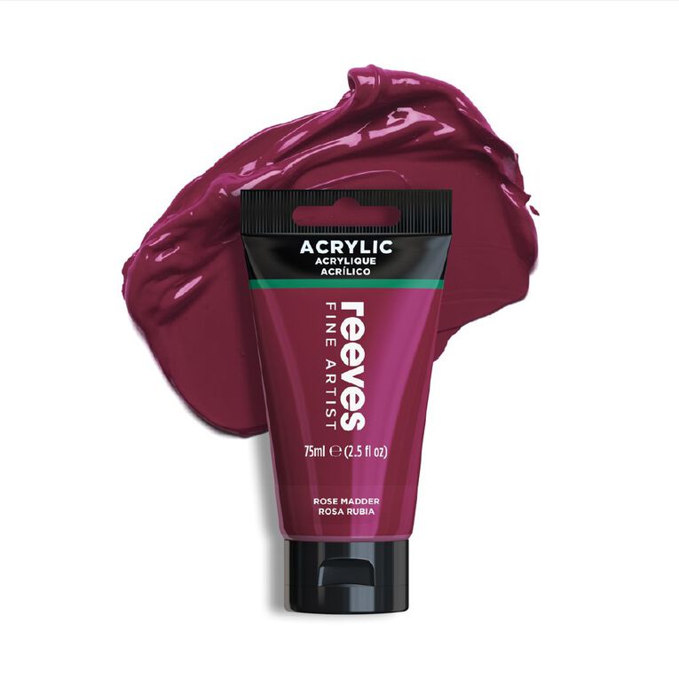 Reeves Fine Acrylic Paint Deep Madder 290 75ml, , hi-res