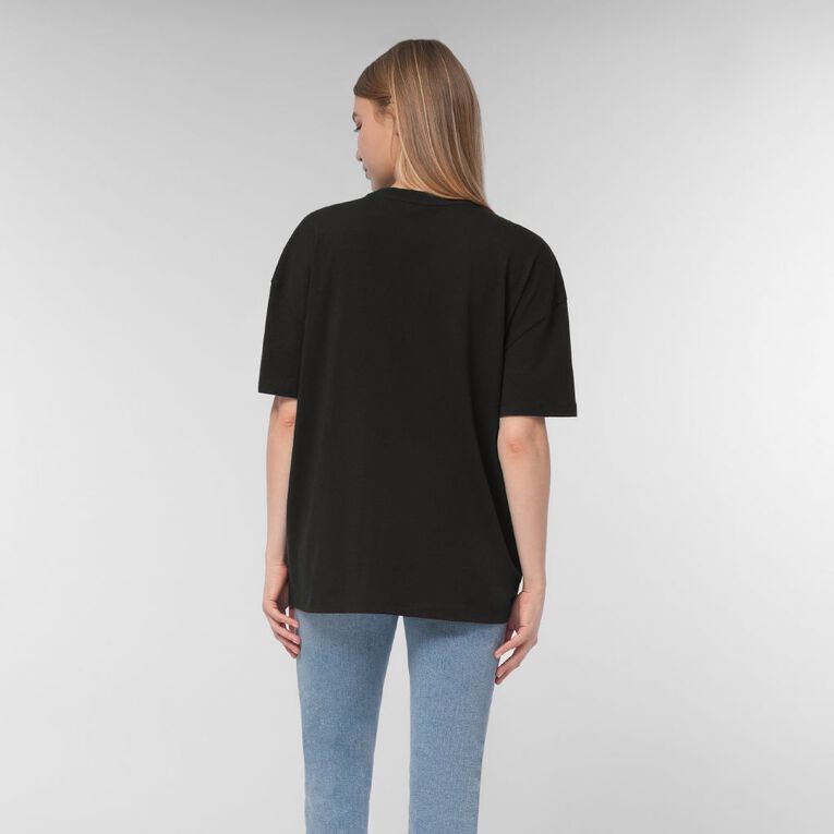 H&H Women's Shorts Sleeve Boyfriend Graphic Tee, Grey Dark Palms, hi-res
