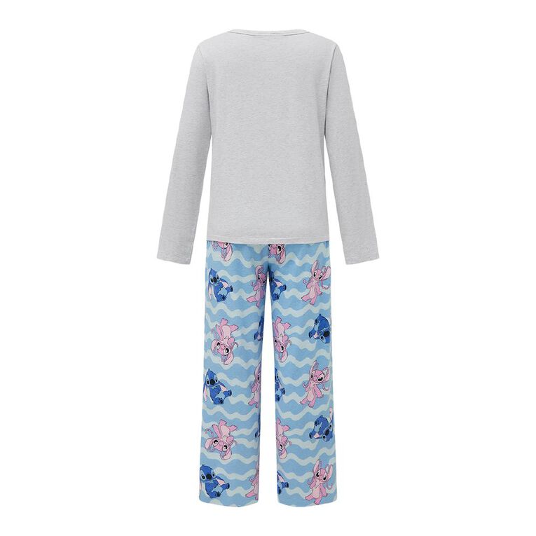 Stitch Women's Knit Flannel Pyjama Set, Grey Light, hi-res