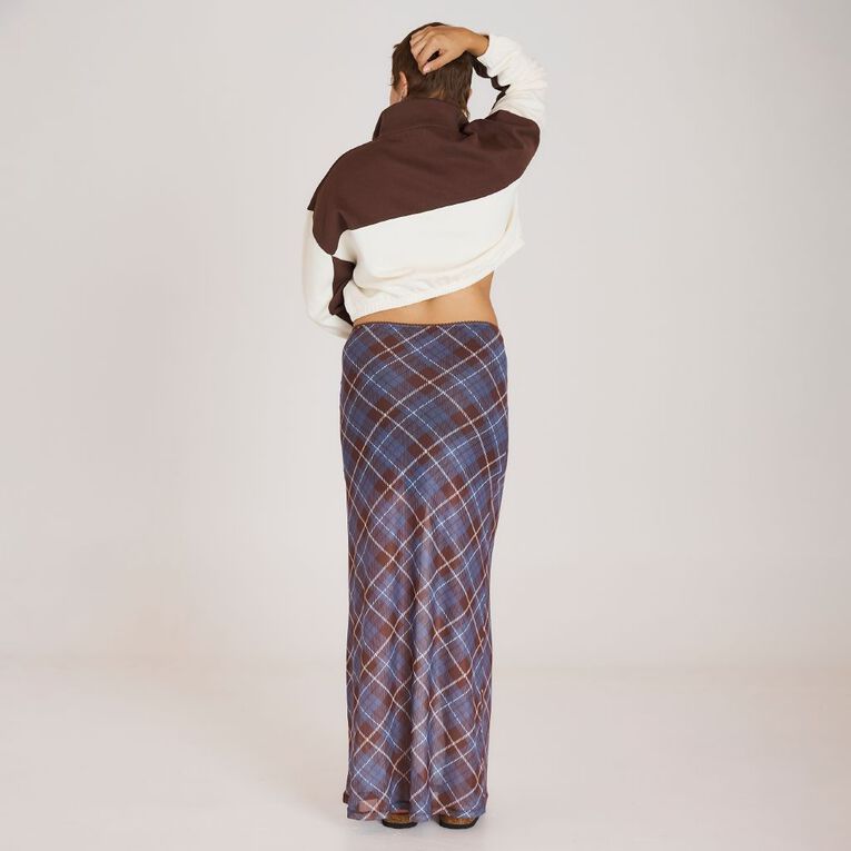 BRDRLESS Quin Crop 1/4 Zip Jumper, Mocha, hi-res