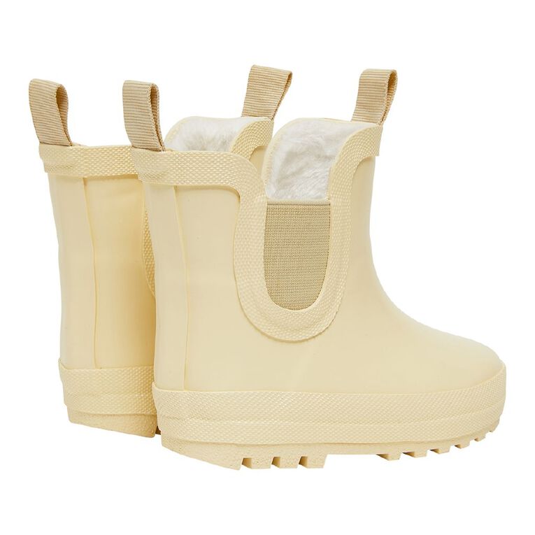 Young Original Junior Kids' Lined Rubber Ankle Gumboots, Yellow Light, hi-res