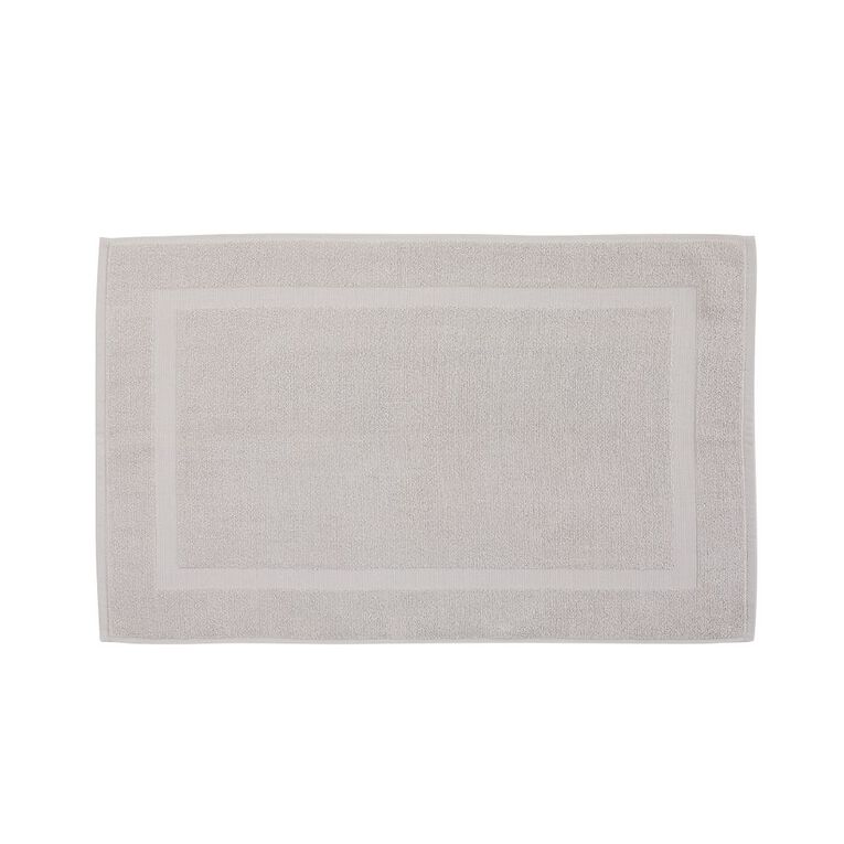 Living & Co Plush Terry Bath Mat Grey Light 50cm x 80cm, , hi-res