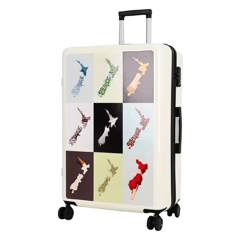 Glenn Jones 76cm Hard Side Check In Suitcase New Zealand Maps, , hi-res