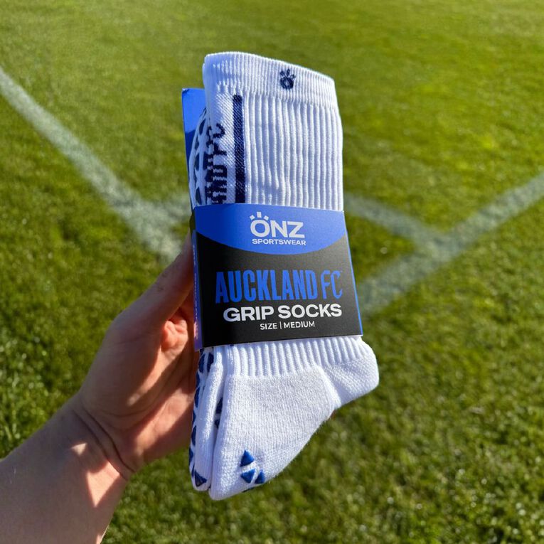 ONZ Auckland FC Grip Socks White Medium, , hi-res