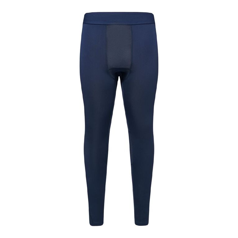 Active Intent Men's Fleece Compression Pants, Blue Dark, hi-res