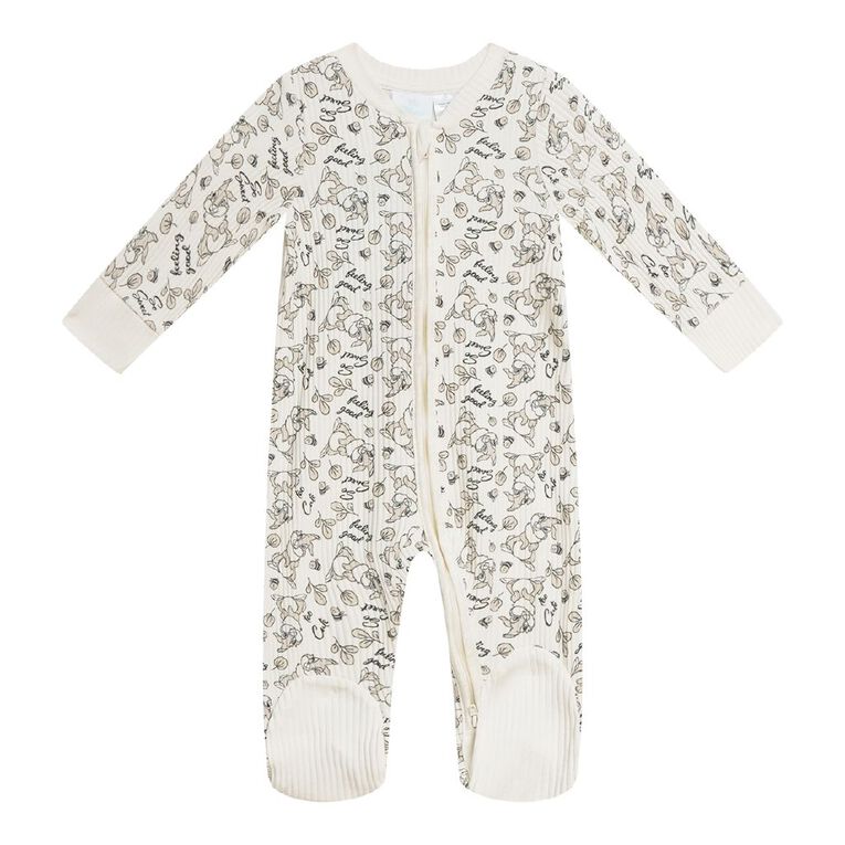 Disney Babies' 2 Way Zip All-in-One, Cream, hi-res