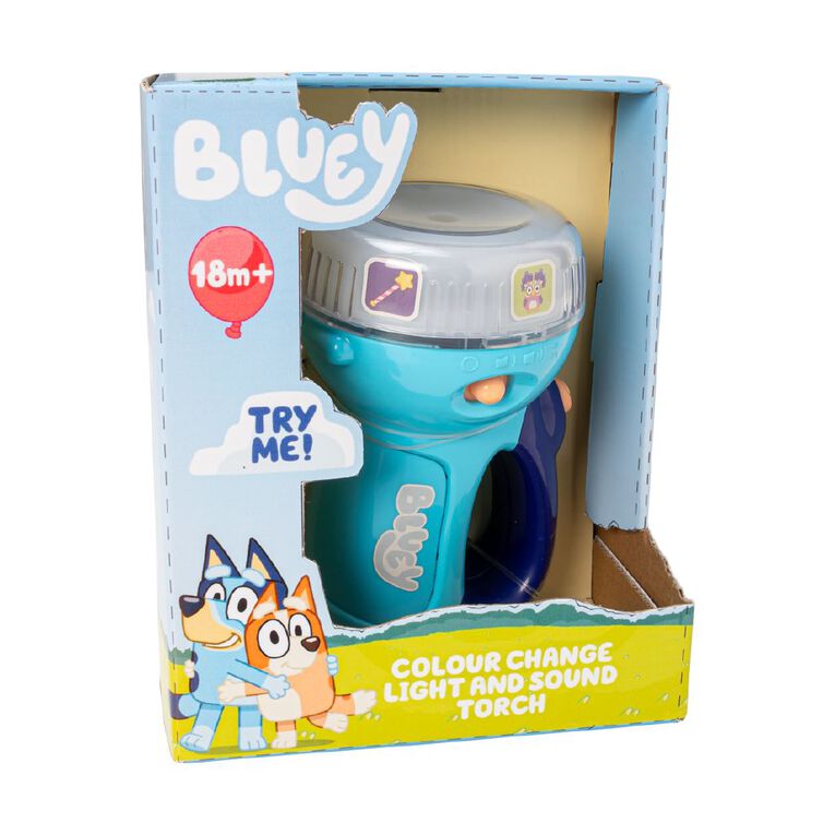 Bluey Colour Change Light & Sound Torch, , hi-res