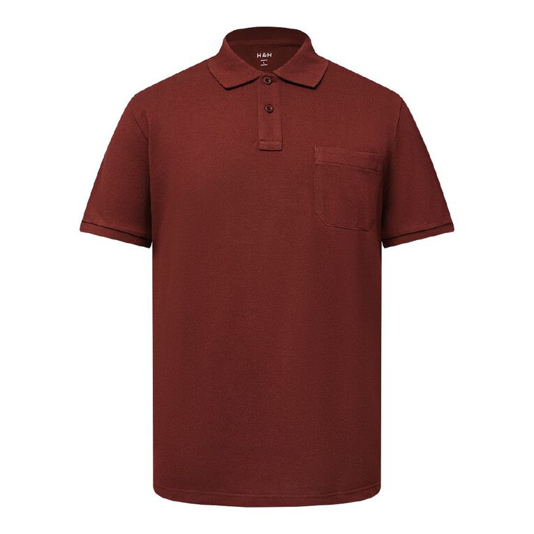 H&H Men's Pique, Red Dark, hi-res