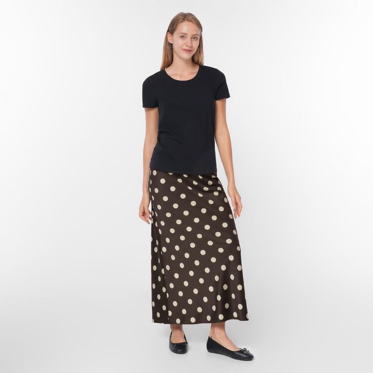 H&H Women's Bias Skirt, Brown Dark, hi-res