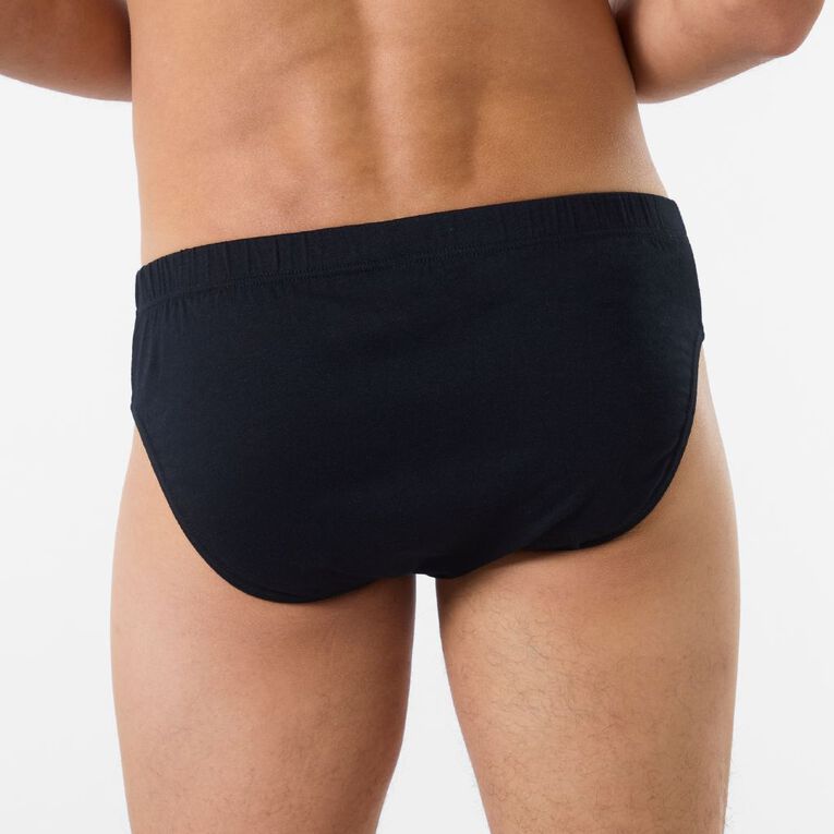 H&H Men's Briefs 5 Pack, Black, hi-res