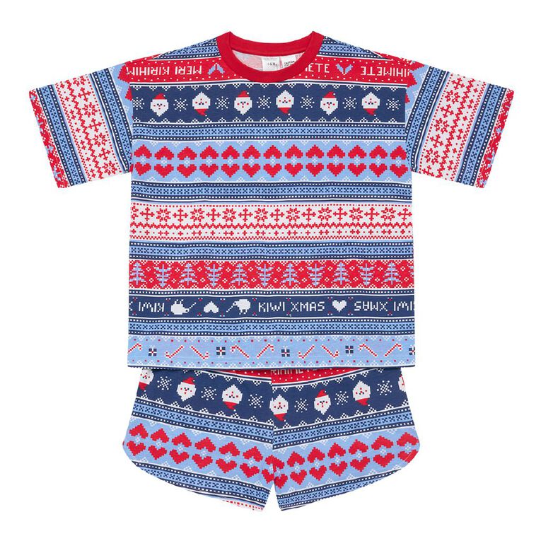 H&H Girls' Family Christmas Pyjama Set, Blue Light, hi-res