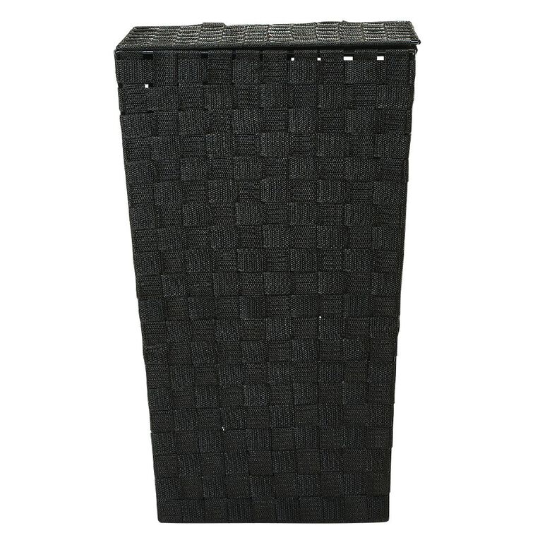 Living & Co Woven Hamper Black, , hi-res