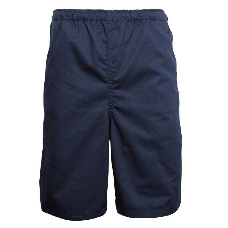 Schooltex Adults' Drill Long Leg Rugger Shorts, Navy, hi-res