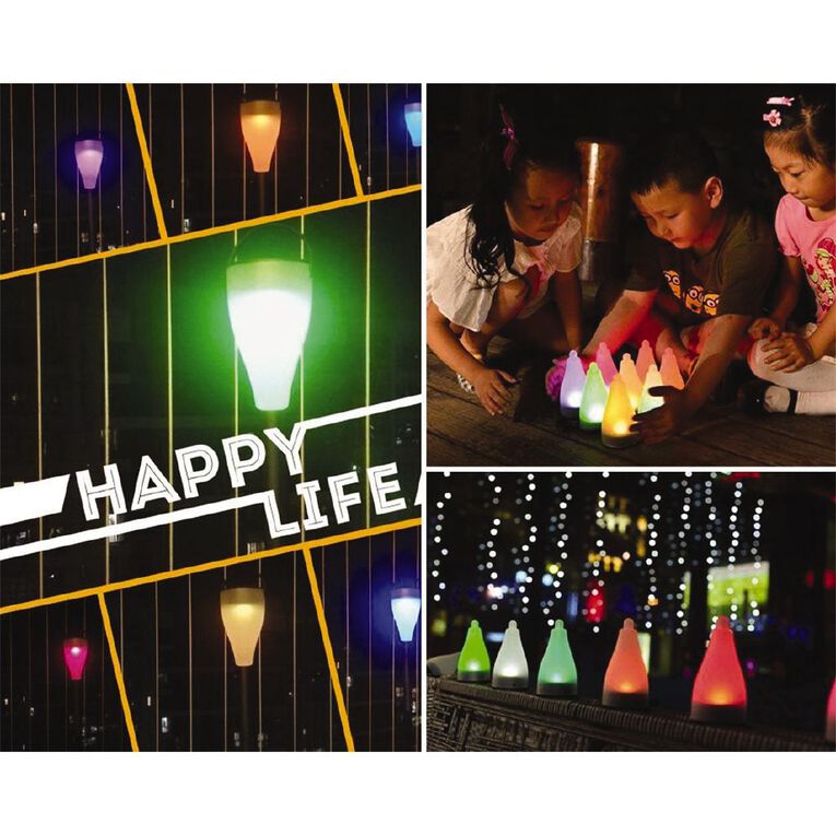 Kiwi Garden Solar Plastic Colour Light 4 Pack, , hi-res