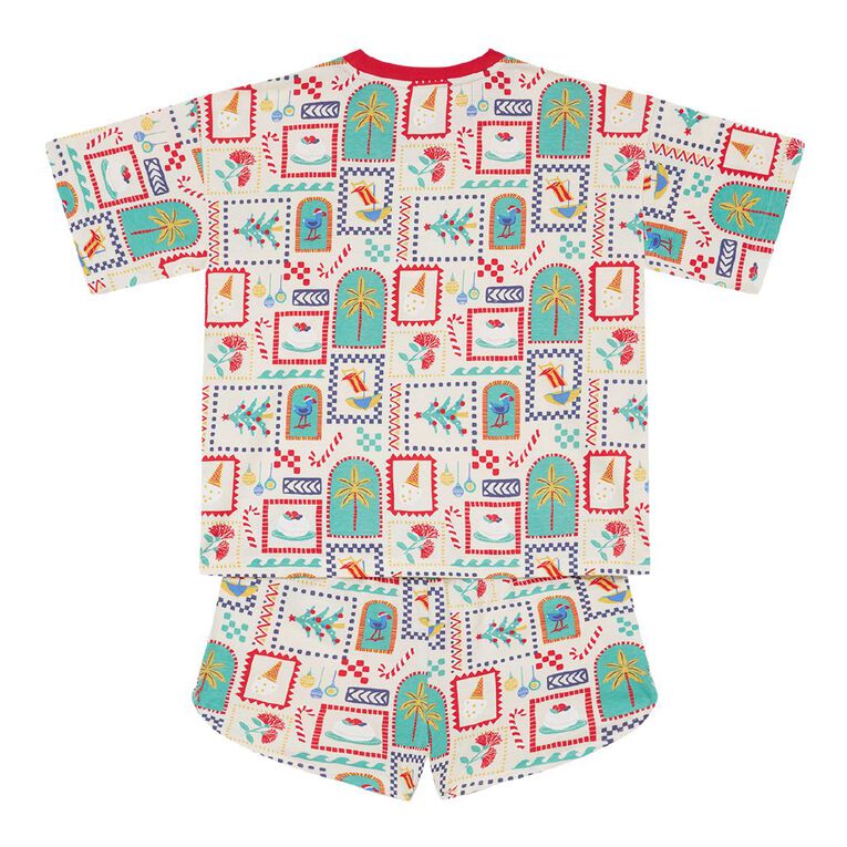 H&H Girls' Family Christmas Pyjama Set, Cream, hi-res