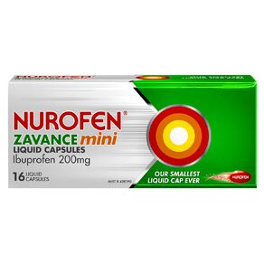Nurofen Zavance Mini Liquid Caps 16S