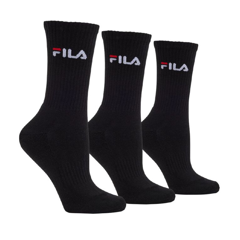Fila Women's Crew Socks 3 Pack, Black, hi-res