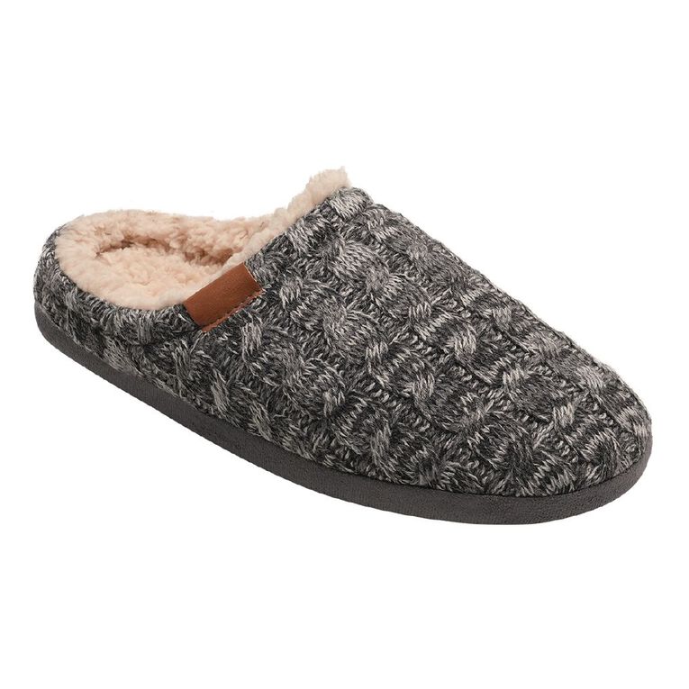 H&H Men's Chester Scuff Slippers, Grey, hi-res