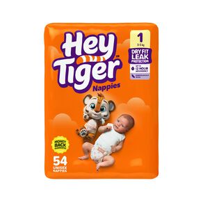 Hey Tiger Nappies Size 1 54 Piece