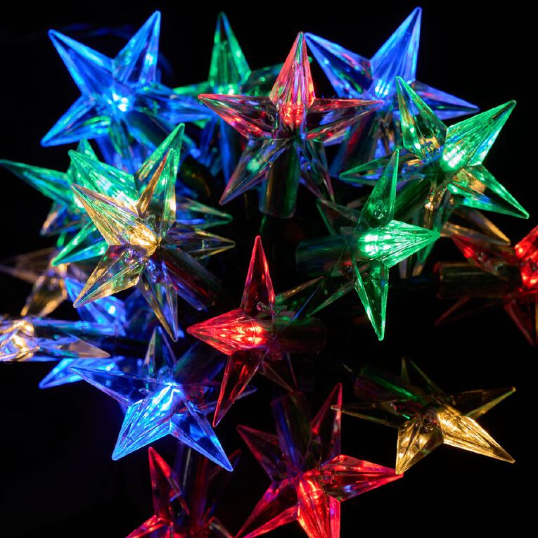 Wonderland Solar Novelty Star Christmas Lights Multi-Coloured 1.9m, , hi-res