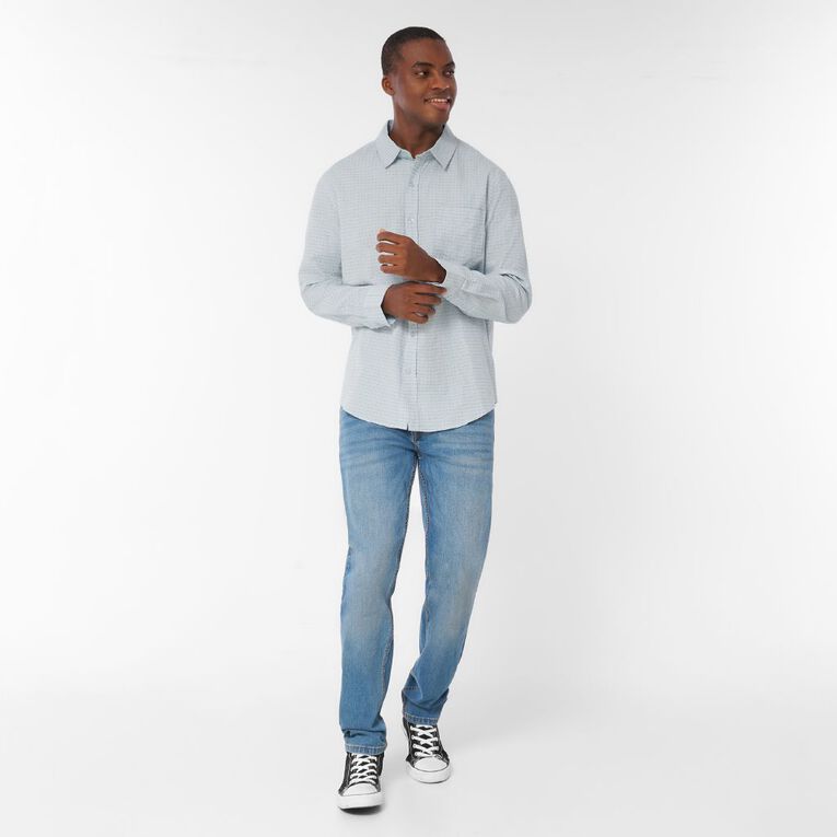 H&H Men's Long Sleeve Dobby Shirt, Blue Light, hi-res