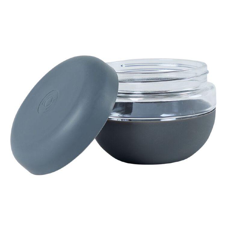 Kate's Kitchen Glass and Silicone Round Snack Bowl Charcoal 480ml, , hi-res